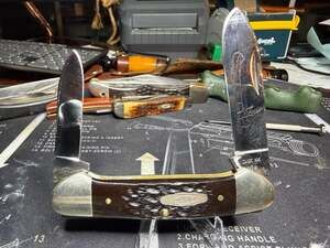 1983 Case XX 62131 SS Canoe 7 Dot American Indian Etched Blade - Factory Edge